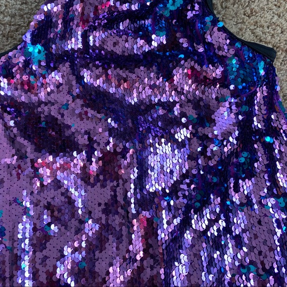 Weissman Dance purple and teal sequin tank top - Picture 2 of 5